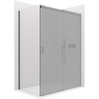 CERANO - Sprchová zástena pre dvere Santoro L/P - čierna matná, transparentné sklo - 70x195 cm - jednodielna pevná