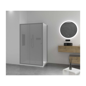 CERANO - Bočná stena Varone Ľ/P - 6 mm - čierna matná, transparentné sklo - 90x195 cm