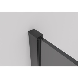 CERANO - Sprchová zástena Walk-in Onyx Round Ľ/P - 8 mm - guľatá vzpera - čierna matná, grafitové sklo - 110x200 cm