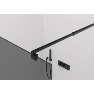 CERANO - Sprchová zástena Walk-in Onyx Round Ľ/P - 8 mm - guľatá vzpera - čierna matná, grafitové sklo - 70x200 cm