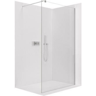CERANO - Sprchová zástena Walk-in Onyx Round Ľ/P - 8 mm - guľatá vzpera - chróm, transparentné sklo - 110x200 cm