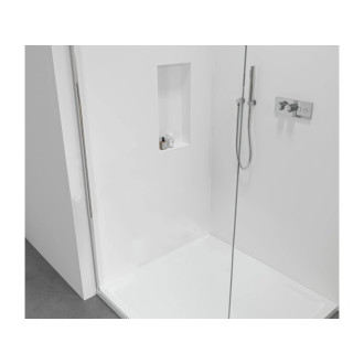 CERANO - Sprchová zástena Walk-in Onyx Round Ľ/P - 8 mm - guľatá vzpera - chróm, transparentné sklo - 110x200 cm