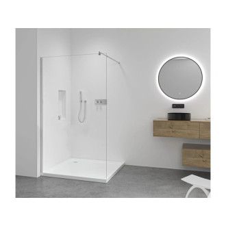 CERANO - Sprchová zástena Walk-in Onyx Round Ľ/P - 8 mm - guľatá vzpera - chróm, transparentné sklo - 70x200 cm