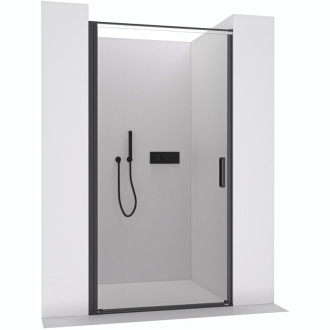 CERANO - Sprchové otočné dvere Porte L/P - 8 mm - čierna matná, transparentné sklo - 100x195 cm