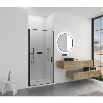 CERANO - Sprchové otočné dvere Porte L/P - 8 mm - čierna matná, transparentné sklo - 100x195 cm