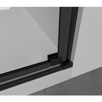 CERANO - Sprchové otočné dvere Porte L/P - 8 mm - čierna matná, transparentné sklo - 90x195 cm