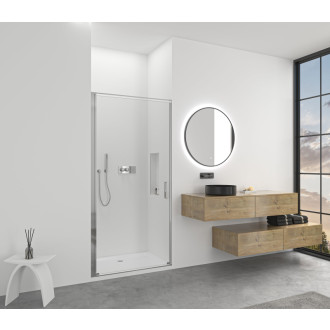 CERANO - Sprchové otočné dvere Porte L/P - 8 mm - chróm, transparentné sklo - 80x195 cm
