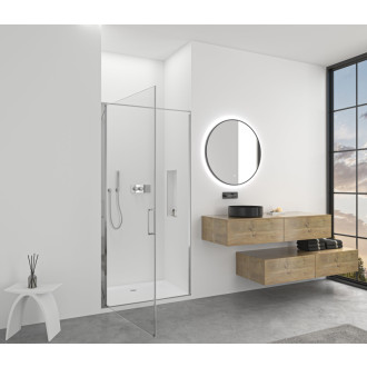 CERANO - Sprchové otočné dvere Porte L/P - 8 mm - chróm, transparentné sklo - 80x195 cm