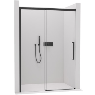 CERANO Sprchové posuvné dvere Lantono L/P čierna matná, transp.sklo 150x195 cm CER-432055