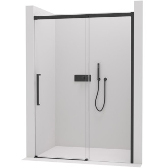 CERANO - Sprchové posuvné dvere Lantono L/P - 8 mm - čierna matná, transparentné sklo - 170x195 cm