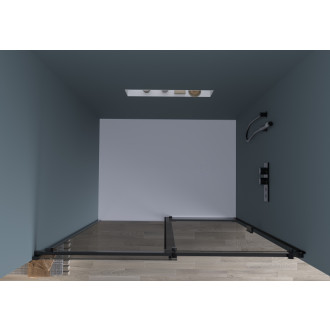 CERANO - Sprchové posuvné dvere Santoro Ľ/P - 6 mm - čierna matná, grafitové sklo - 130x195 cm