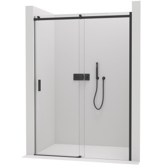 CERANO - Sprchové posuvné dvere Santoro Ľ/P - 6 mm - čierna matná, transparentné sklo - 100x195 cm