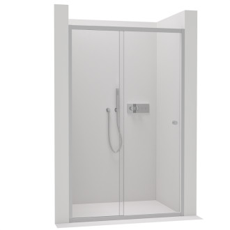 CERANO - Sprchové posuvné dvere Varone POINT Ľ/P - 6 mm - chróm, transparentné sklo - 110x195 cm