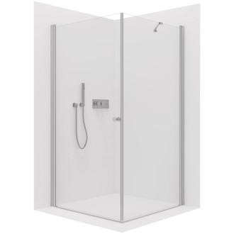 CERANO - Sprchovací kút Antelo L/P - 6 mm - chróm, transparentné sklo - 90x80 cm - otočný