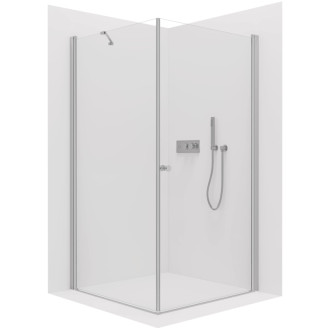 CERANO - Sprchovací kút Antelo L/P - 6 mm - chróm, transparentné sklo - 90x80 cm - otočný