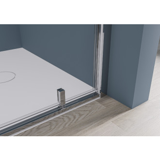 CERANO - Sprchovací kút Ferri Ľ/P - 6 mm - chróm, transparentné sklo - 90x90 cm - pivotový
