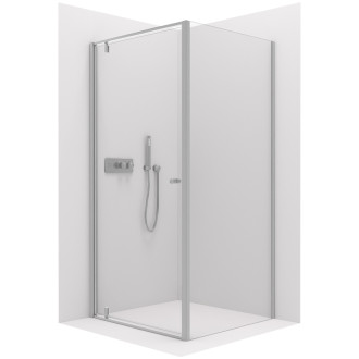 CERANO - Sprchovací kút Ferri Ľ/P - 6 mm - chróm, transparentné sklo - 90x90 cm - pivotový