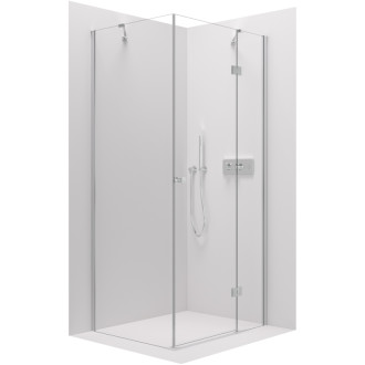 CERANO - Sprchovací kút Marino Ľ/P - 6 mm - chróm, transparentné sklo - 90x90 cm - pántový