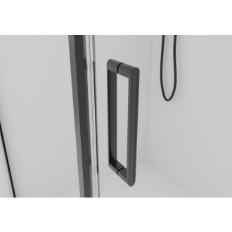 CERANO - Sprchovací kút Porte Ľ/P - 8 mm - čierna matná, transparentné sklo - 80x100 cm - otočný