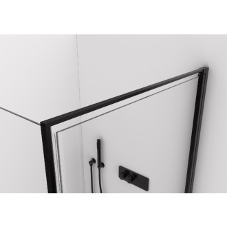 CERANO - Sprchovací kút Porte Ľ/P - 8 mm - čierna matná, transparentné sklo - 80x80 cm - otočný