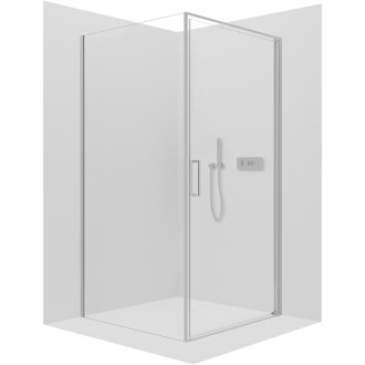 CERANO - Sprchovací kút Porte Ľ/P - 8 mm - chróm, transparentné sklo - 100x80 cm - otočný