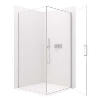 CERANO - Sprchovací kút Porte Ľ/P - 8 mm - chróm, transparentné sklo - 80x80 cm - otočný