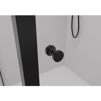 CERANO - Sprchovací kút Varone POINT Ľ/P - 6 mm - čierna matná, transparentné sklo - 90x80 cm - posuvný