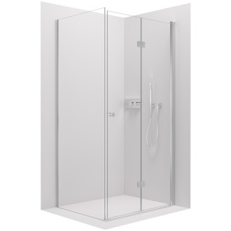 CERANO - Sprchovací kút Volpe L/P - 6 mm - chróm, transparentné sklo - 70x70 cm - zalamovacia