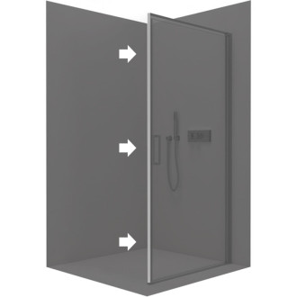 CERANO - Stenový profil pre inštaláciu do niky pre dvere a zásteny Porte L/P - chróm - 190 cm