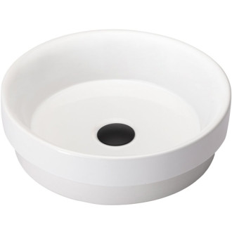 CERANO - Umývadlo keramické Sonora - na dosku - biela lesklá - ⌀ 40 cm