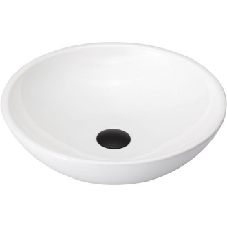 CERANO - Umývadlo keramické Tahia - na dosku - biela lesklá - ⌀ 43 cm