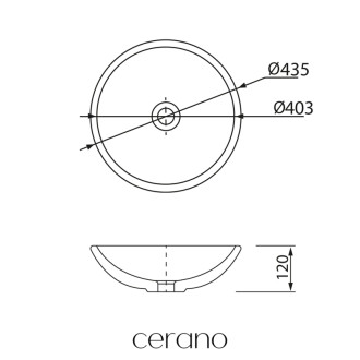 CERANO - Umývadlo na dosku Tahia - biela lesklá - ⌀ 43 cm