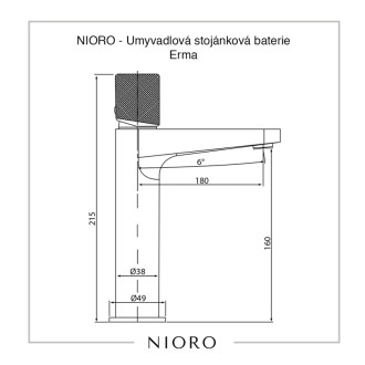 CERANO - Umývadlová stojanková batéria Erma - nízka - čierna matná