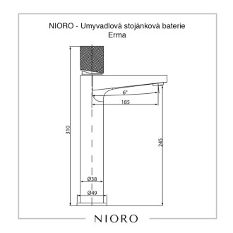 CERANO - Umývadlová stojanková batéria Erma - vysoká - chróm