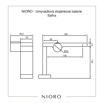 CERANO - Umývadlová stojanková batéria Safira - nízka - chróm