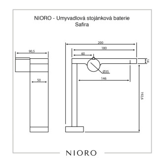 CERANO - Umývadlová stojanková batéria Safira - vysoká - čierna matná