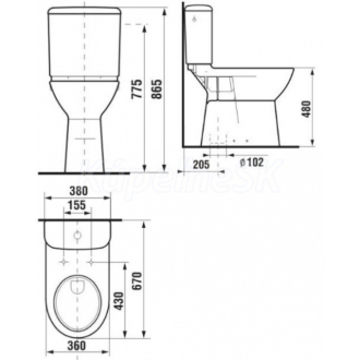 JIKA Deep H8236170000001 Wc kombi, iba misa spodný odpad