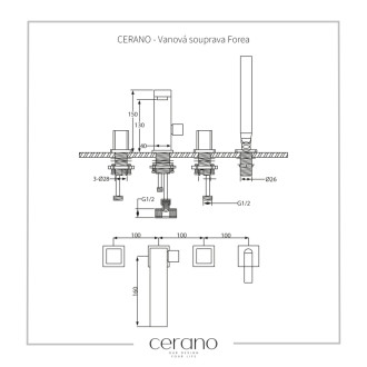 CERANO - Vaňová stojanková súprava Forea - chróm