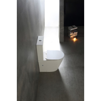 CERANO - WC kombi Carlito, Rimless + UF sedátko - spodný/zadný odpad - biela lesklá - 61x36,5 cm