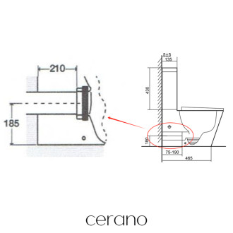 CERANO - WC kombi Carlito, Rimless + UF sedátko - spodný / zadný odpad - čierna matná - 61x36,5 cm