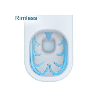 CERANO - WC kombi Favo, Rimless + sedátko - spodný odpad - biela lesklá - 63x37,5 cm