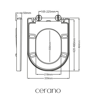 CERANO - WC sedátko so spomaľovacím mechanizmom Gabineto - biela lesklá - 35,9x5x46,4 cm