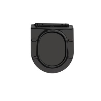 CERANO - WC sedátko so spomaľovacím mechanizmom Sedile - slim - čierna lesklá - 36,4x4,9x42,7 cm