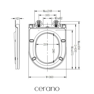 CERANO - WC sedátko so spomaľovacím mechanizmom Seggio - slim/UF - biela lesklá - 36x4,2x43 cm