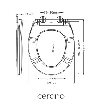 CERANO - WC sedátko so spomaľovacím mechanizmom Tavoleta - biela lesklá - UF - 37,2x5,2x44,6 cm
