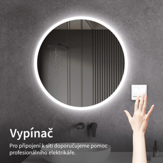 CERANO - Kúpeľňové LED zrkadlo Lavoro - Ø60 cm