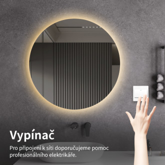 CERANO - Kúpeľňové LED zrkadlo Nome - Ø 80 cm