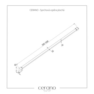 CERANO - Sprchová vzpera Onyx - plochá - biela matná - 150 cm