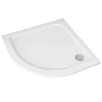 CERANO - Sprchová vanička štvrťkruhová Piato - liaty mramor - biela lesklá - 80x80x3 cm