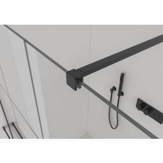 CERANO - Sprchová vzpera Onyx - plochá - čierna matná - 150 cm